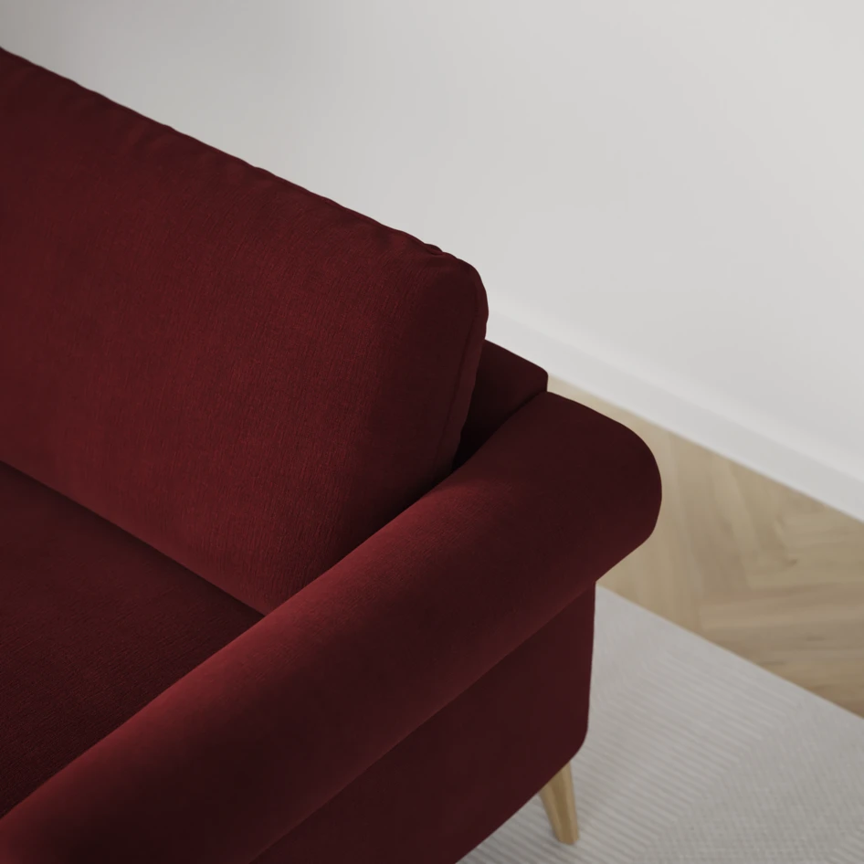 Bridge - 3-sits soffa med schäslong vänster och divan höger - Röd