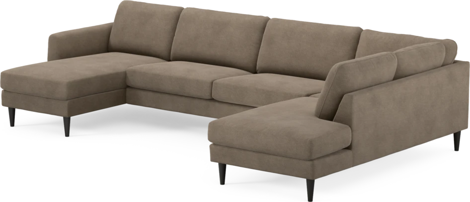 Bridge - 3-sits soffa med schäslong vänster och divan höger - Brun