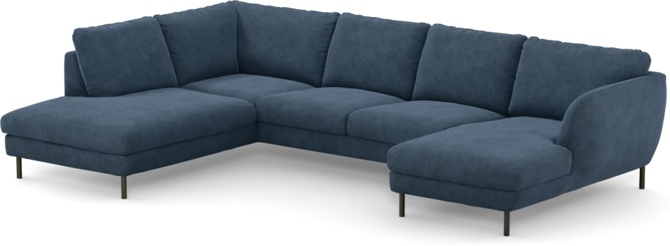 Madison Lux - 2-sits soffa med divan vänster och schäslong höger - Blå