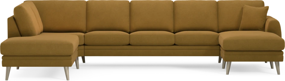 Eden - 3-sits soffa med divan vänster och schäslong höger - Gul