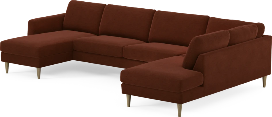 Bridge - 3-sits soffa med schäslong vänster och divan höger - Orange