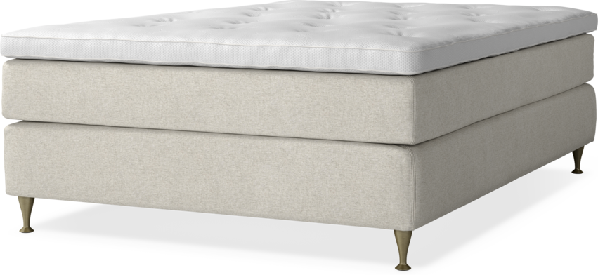 Delux Sense - Kontinentalsäng, enkelsäng med bäddmadrass - Beige