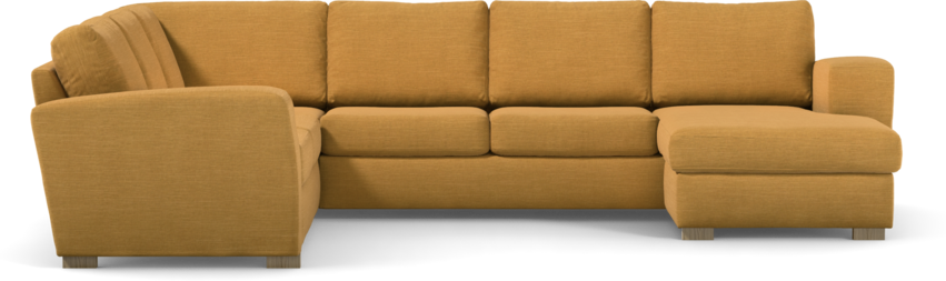 Friday - Hörnsoffa, 2+3-sits med schäslong höger - Gul