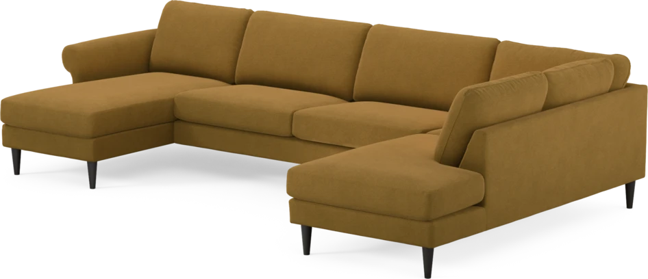 Bridge - 3-sits soffa med schäslong vänster och divan höger - Gul