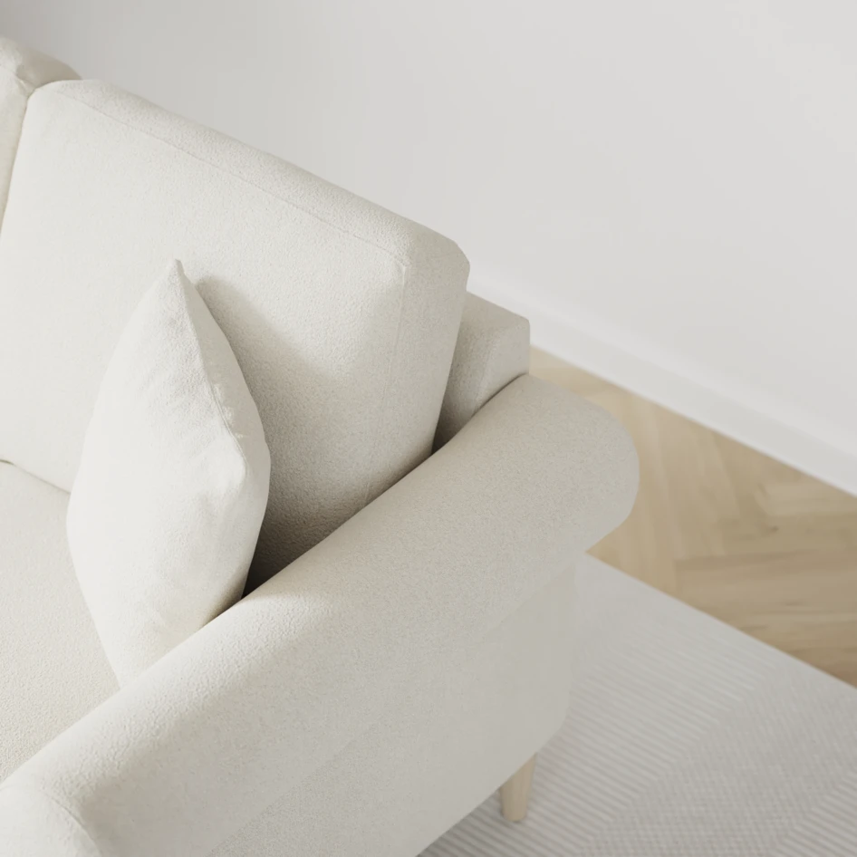 Eden - 3-sits soffa svängd - Vit
