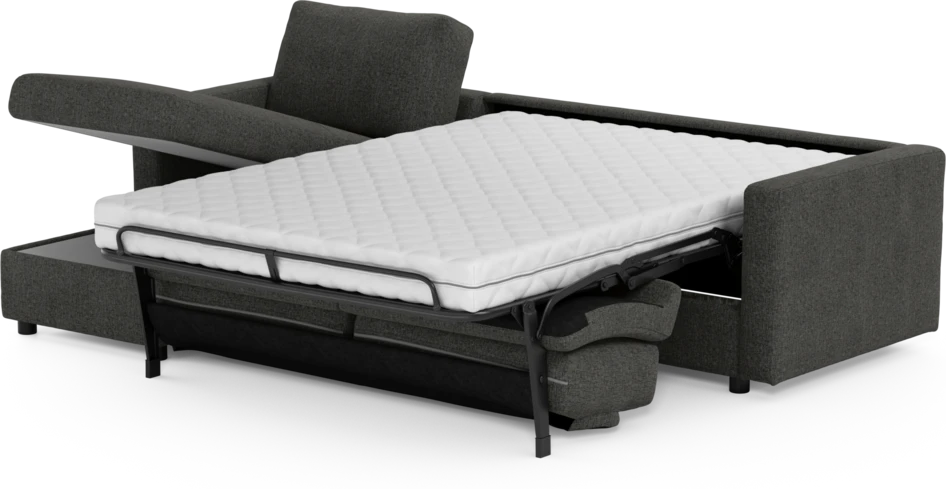 Lindö - Bäddsoffa 2,5-sits med schäslong, vändbar - Svart