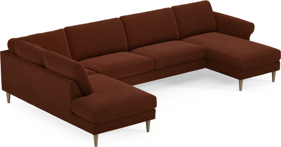 Bridge - 3-sits soffa med divan vänster och schäslong höger - Orange