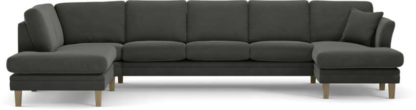 Eden - 3-sits soffa med divan vänster och schäslong höger - Grå