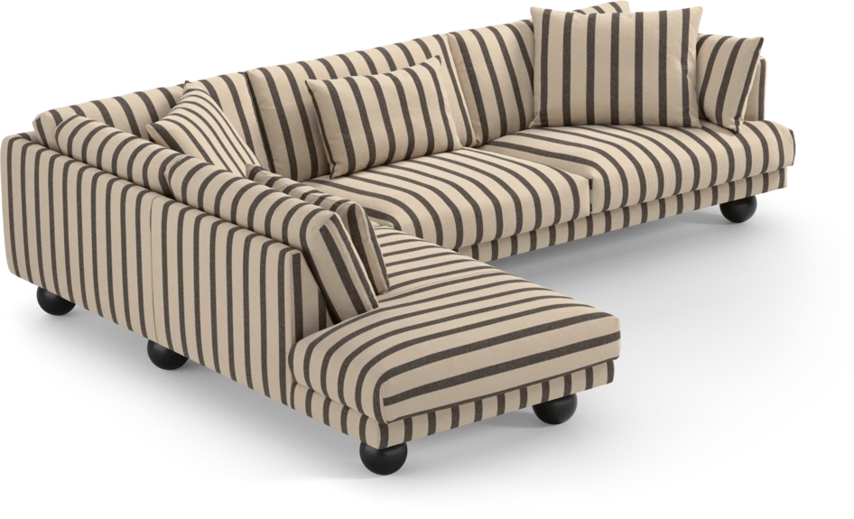 Harper - 3-sits soffa med divan vänster - Flerfärgad