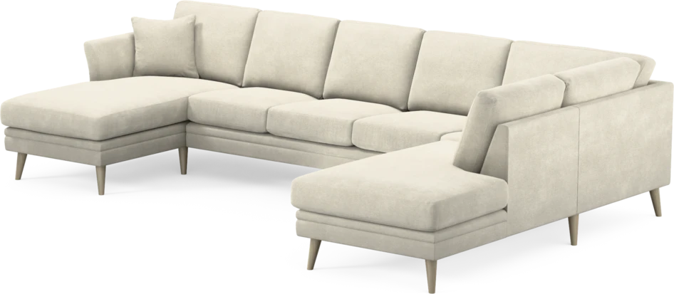 Eden - 3-sits soffa med schäslong vänster och divan höger - Vit