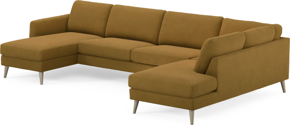 Bridge - 3-sits soffa med schäslong vänster och divan höger - Gul