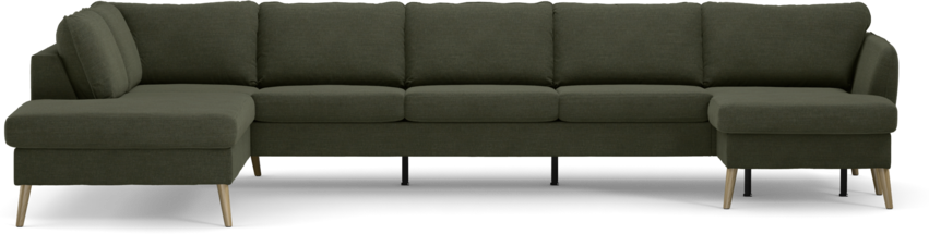 County - 4-sits soffa med divan vänster och schäslong höger - Grön