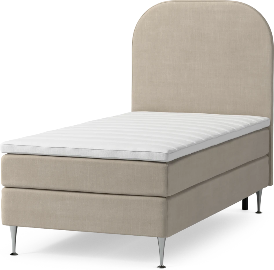 Roma Family - Kontinentalsäng, enkelsäng med bäddmadrass och sänggavel slät, B 105-140