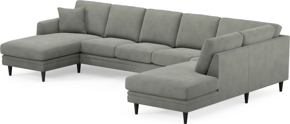 Eden - 3-sits soffa med schäslong vänster och divan höger - Grå