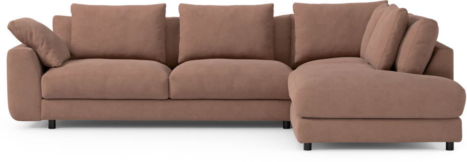 Amie - 3-sits med divan höger - Rosa