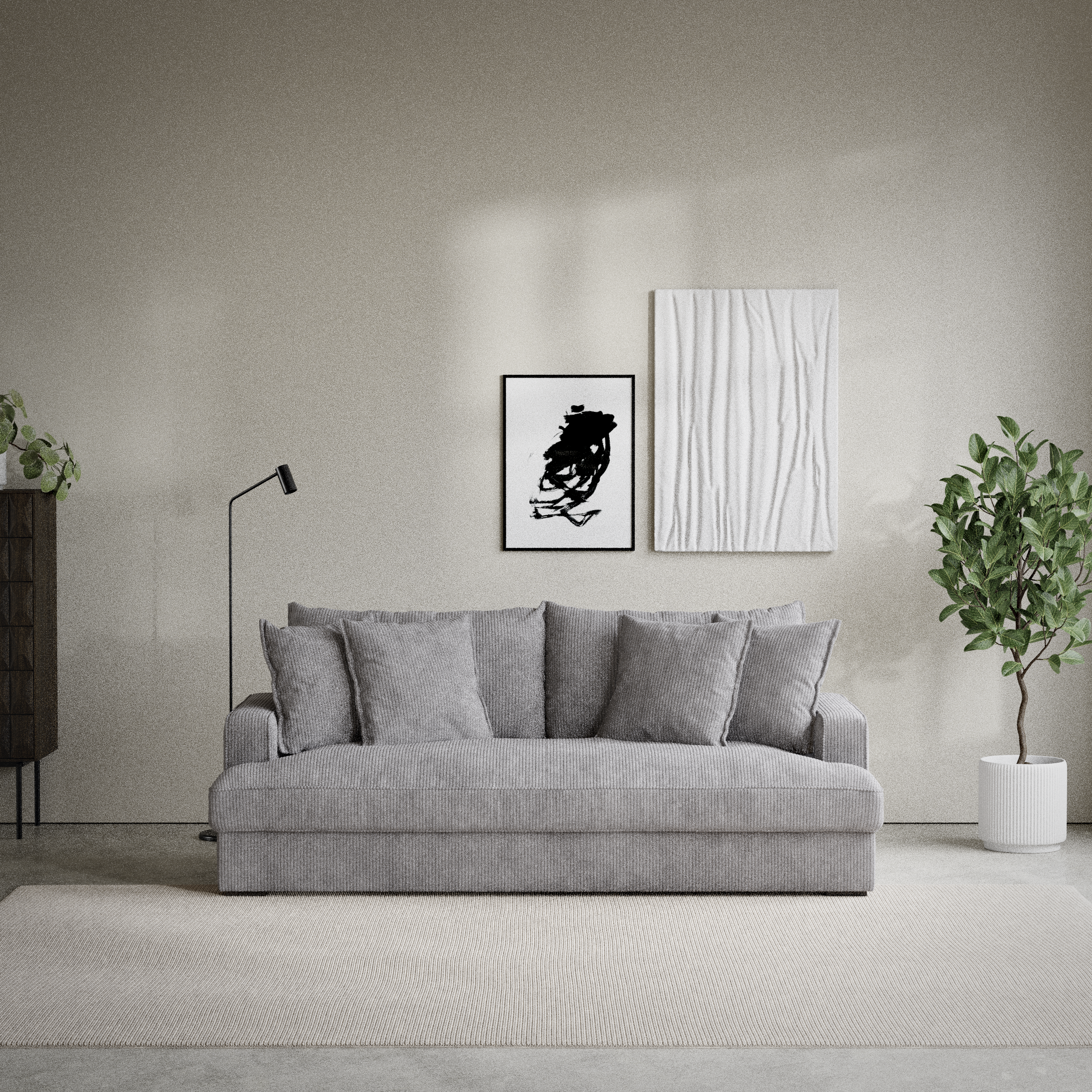 Mila - 3-sits soffa, hel dyna - inspiration