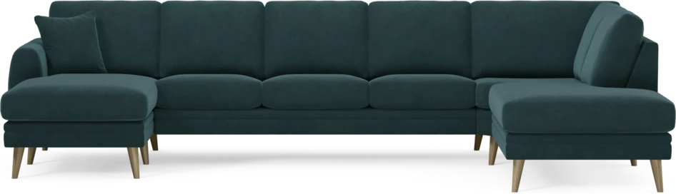 Eden - 3-sits soffa med schäslong vänster och divan höger - Blå