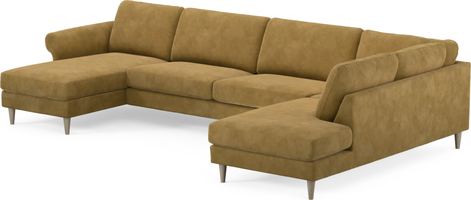 Bridge - 3-sits soffa med schäslong vänster och divan höger - Gul