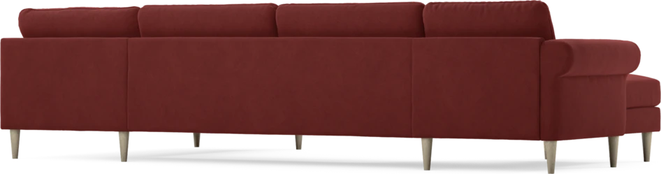 Bridge - 3-sits soffa med schäslong vänster och divan höger - Röd