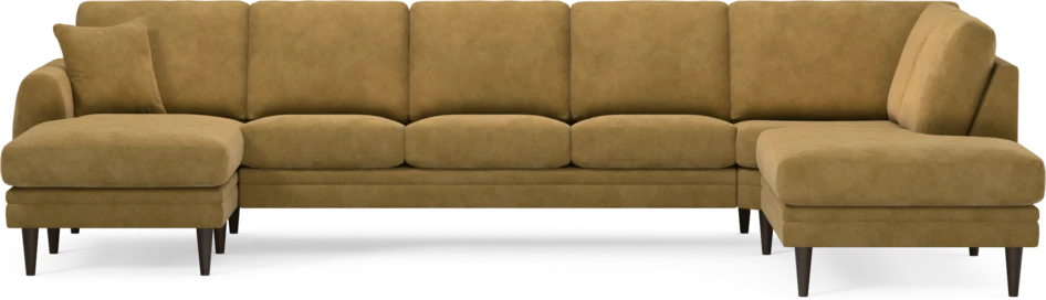 Eden - 3-sits soffa med schäslong vänster och divan höger - Gul
