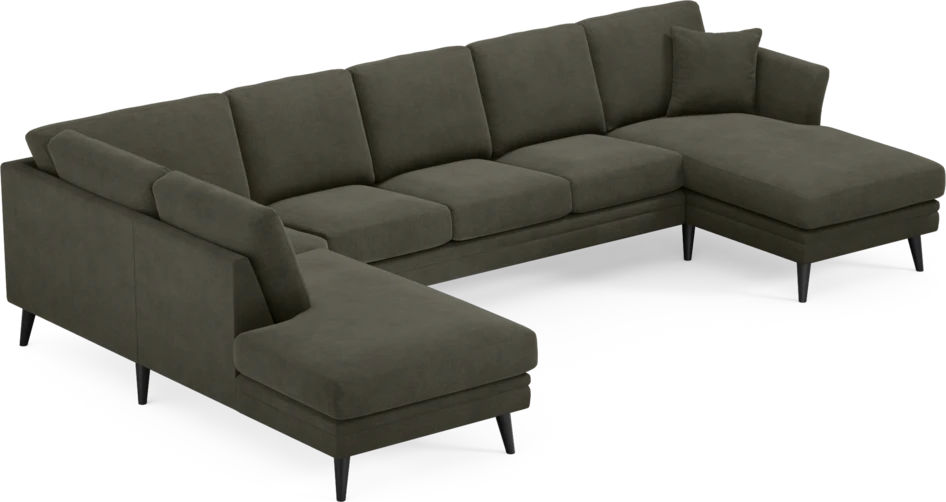 Eden - 3-sits soffa med divan vänster och schäslong höger - Grå