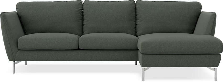 Madison Lux - 2-sits soffa med schäslong höger - Grön