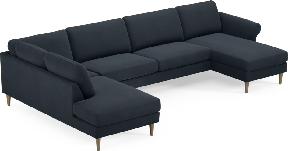 Bridge - 3-sits soffa med divan vänster och schäslong höger - Blå