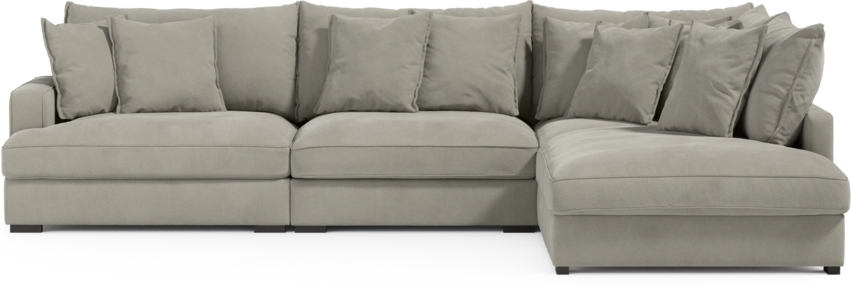 Rossi - 3-sits soffa med divan höger - Grå