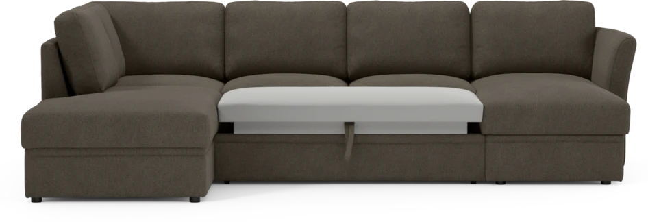 Öland - Bäddsoffa med divan vänster och schäslong höger - Brun