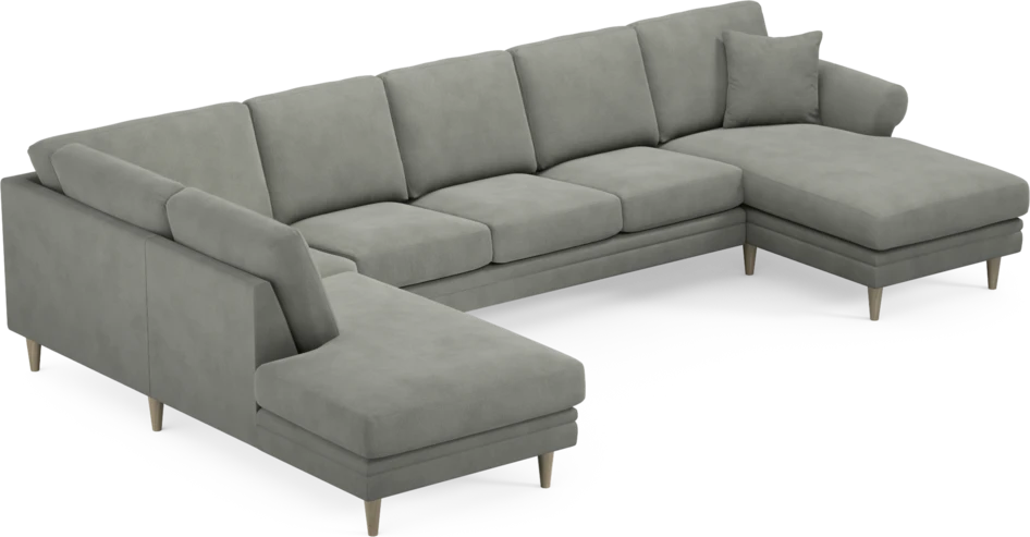 Eden - 3-sits soffa med divan vänster och schäslong höger - Grå
