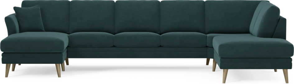 Eden - 3-sits soffa med schäslong vänster och divan höger - Blå