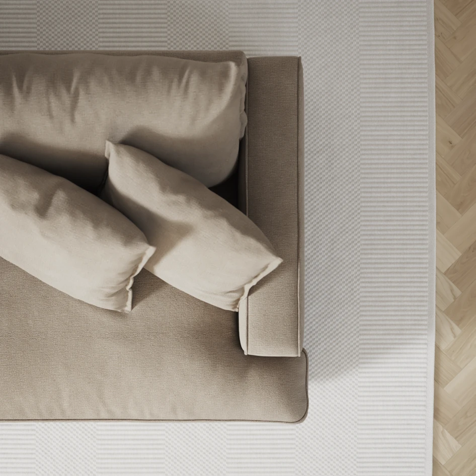 Mila - 3-sits soffa, hel dyna - Beige