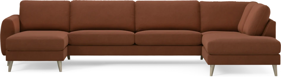 Bridge - 3-sits soffa med schäslong vänster och divan höger - Orange