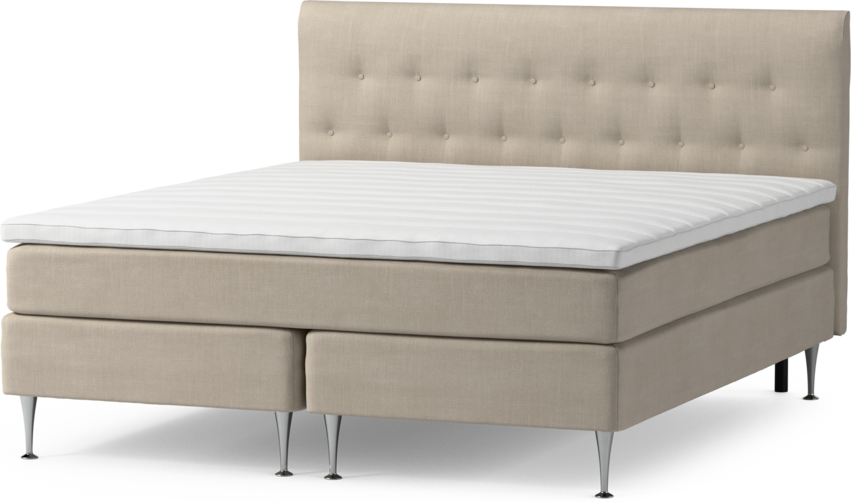 Roma Family - Kontinentalsäng, dubbelsäng med bäddmadrass och sänggavel låg pikerad, B 160-180