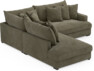 Rossi - 2-sits soffa med divan vänster - Grön