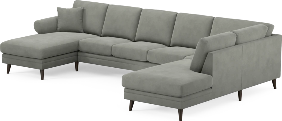 Eden - 3-sits soffa med schäslong vänster och divan höger - Grå