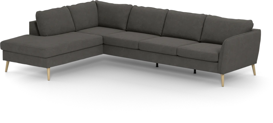 County - 3-sits soffa med divan vänster - Brun