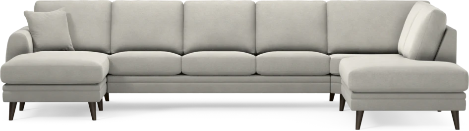 Eden - 3-sits soffa med schäslong vänster och divan höger - Grå