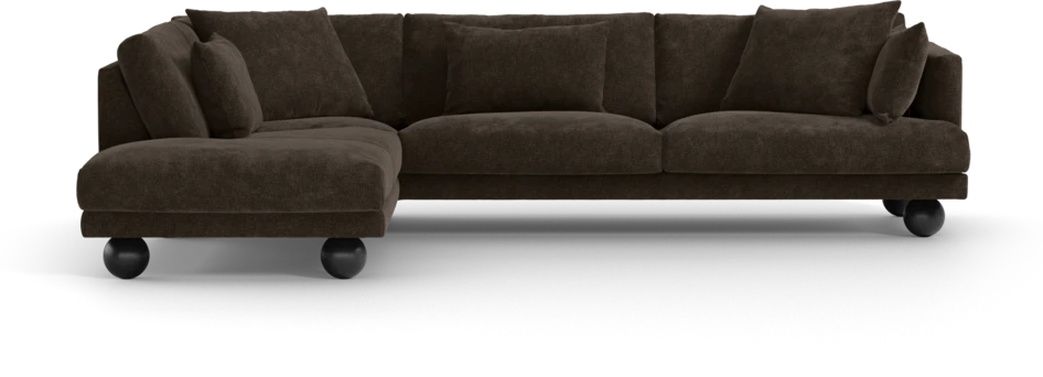 Harper - 3-sits soffa med divan vänster - Brun
