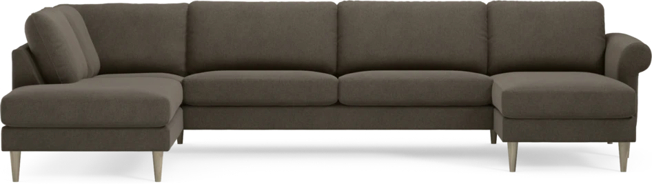 Bridge - 3-sits soffa med divan vänster och schäslong höger - Brun