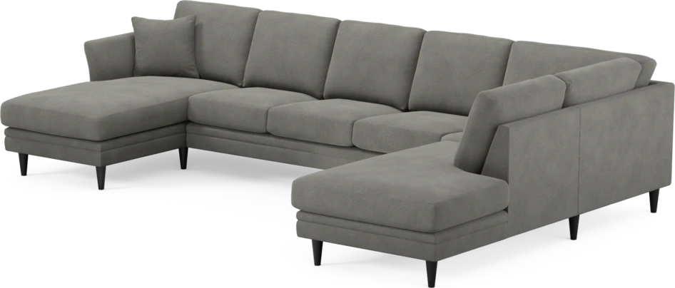 Eden - 3-sits soffa med schäslong vänster och divan höger - Grå
