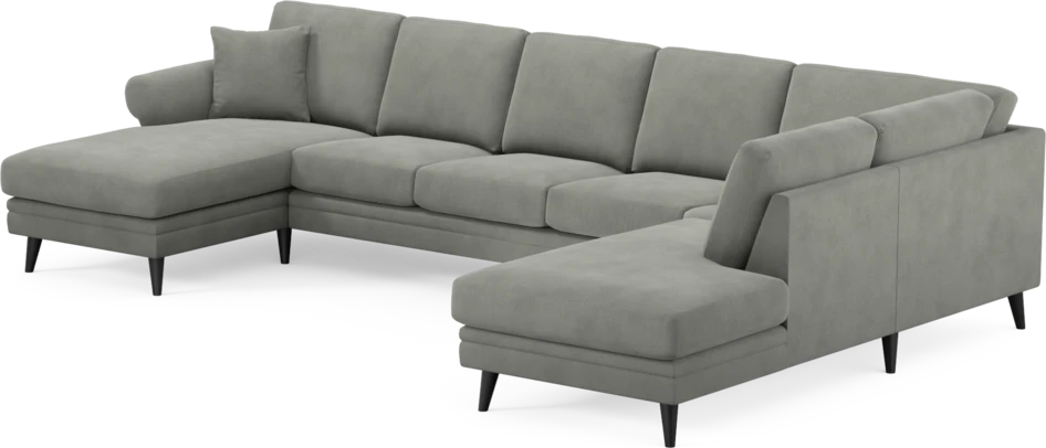 Eden - 3-sits soffa med schäslong vänster och divan höger - Grå