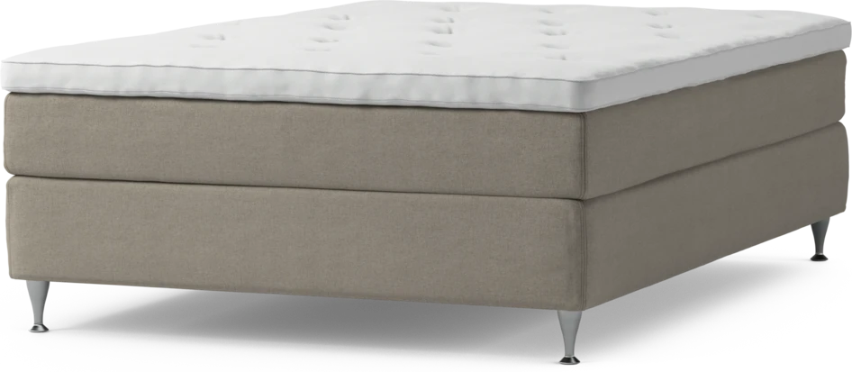 Delux Sense - Kontinentalsäng, enkelsäng 140 cm med bäddmadrass och sängben - Beige