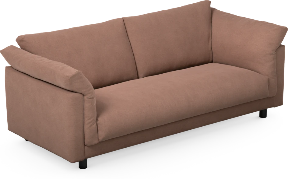 Cherrie - 2,5-sits soffa, hel dyna, fast klädsel - Rosa