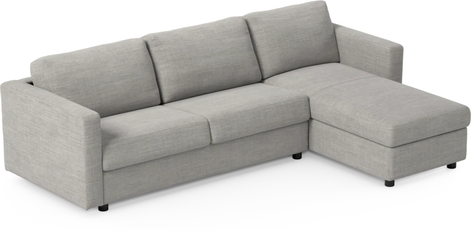 Lindö - Bäddsoffa 2,5-sits med schäslong, vändbar - Brun