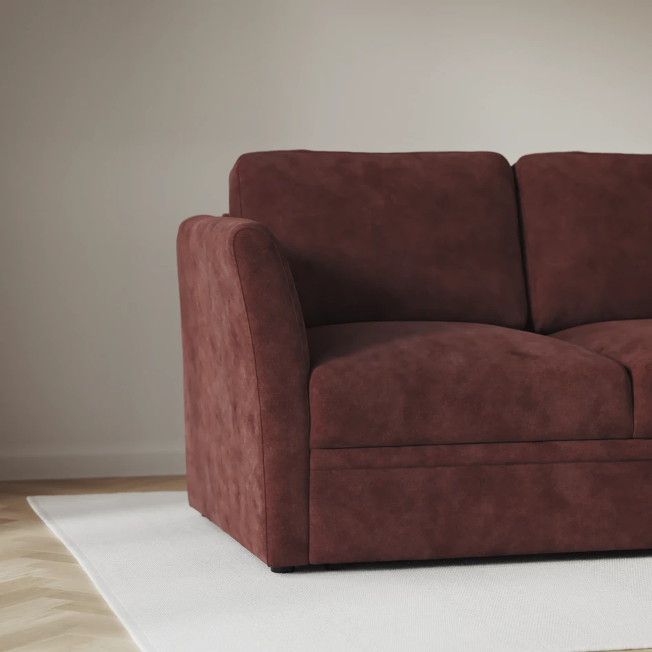 Öland - Bäddsoffa 3-sits, längsbäddad - Röd