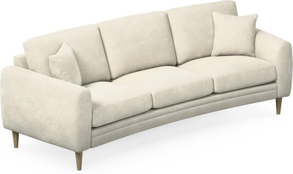 Eden - 3-sits soffa svängd - Vit