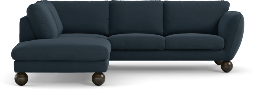 Madison Lux - 2-sits soffa med divan vänster - Blå