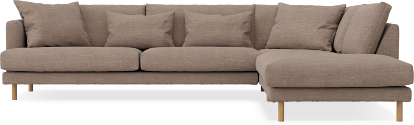 Harper - 3-sits soffa med divan höger - Brun