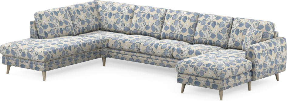 Eden - 3-sits soffa med divan vänster och schäslong höger - Flerfärgad
